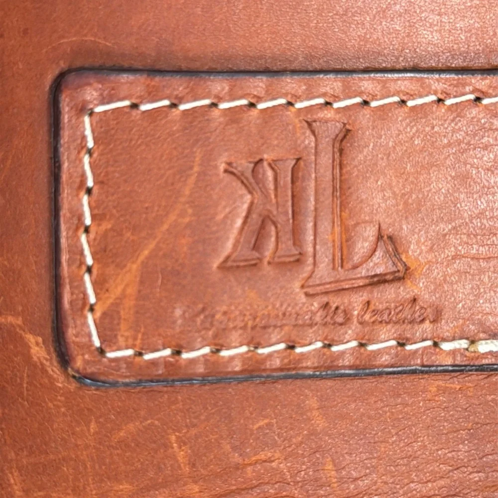 Heavy Leather Brief Case Media Bag EUC